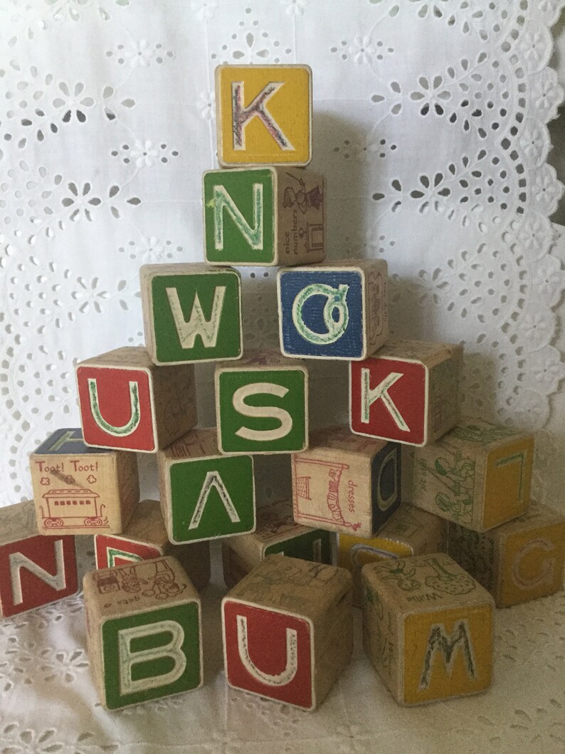 vintage baby blocks