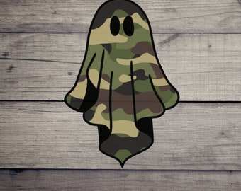 Camo Ghost Sticker | Water Bottle Sticker | Journal Sticker | Laptop Sticker