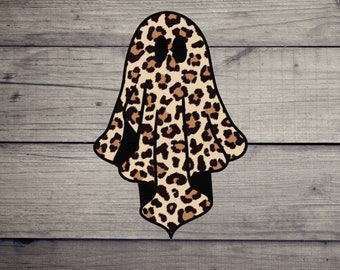 Leopard Print Ghost Sticker | Water Bottle Sticker | Journal Sticker | Laptop Sticker