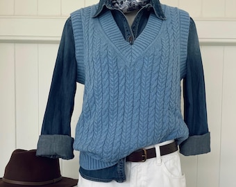 Cotton Cableknit Vest