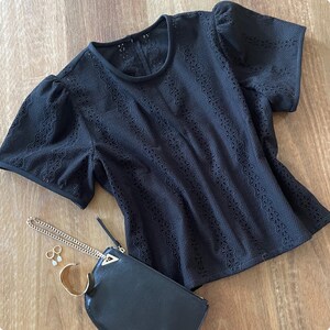 Black Cotton Lace Top