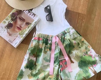 Printed Cotton Shorts