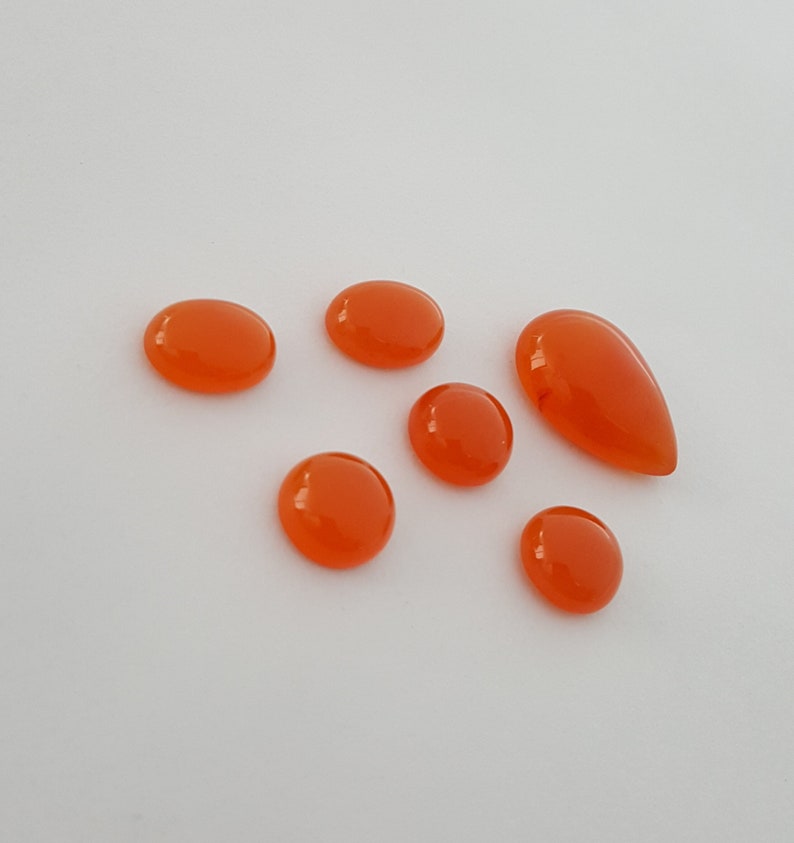 6 Pcs Lot of Carneline Cabochon