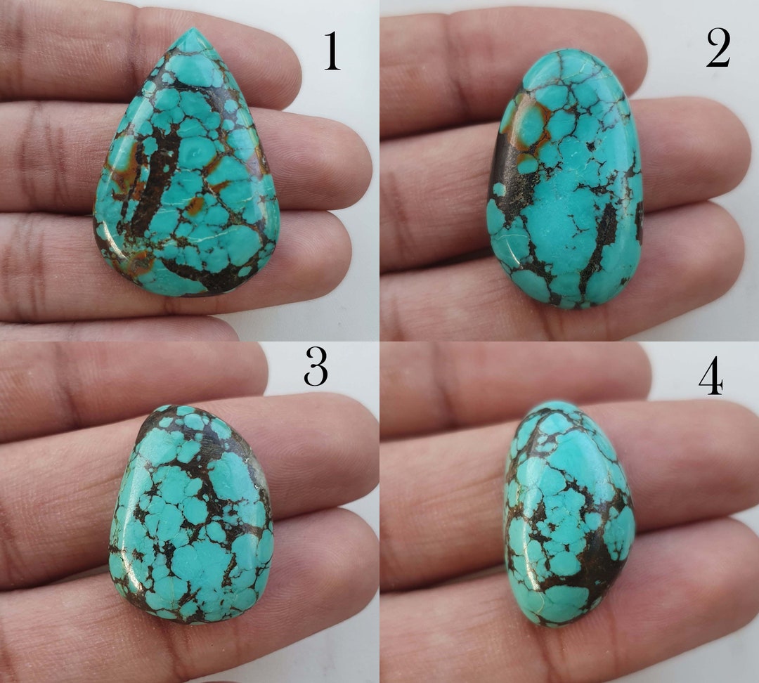 100 Natural Turquoise Gemstone Loose Turquoise Cabochon Etsy