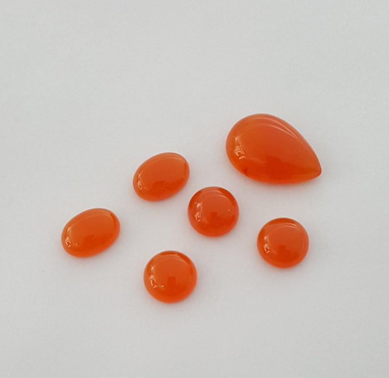 6 Pcs Lot of Carneline Cabochon