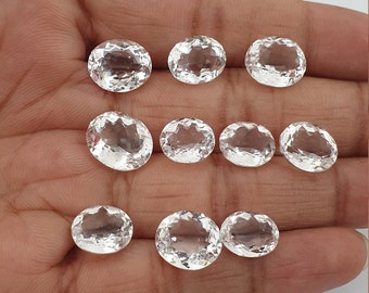 10 Pcs Lot of Crystle Quartz Faceted Cut