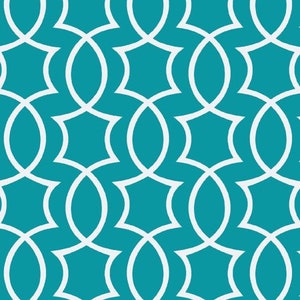 Outdoor Fabric Turquoise, Upholstery Fabric, WHOLESALE FABRICS, Drapery Fabric, Geometric Lattice, Craft Supplies, Fabric Yard/Half Yard