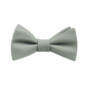 Dusty Sage Bow Ties. Dusty Sage Green Bow Ties. Dusty Mint Bowtie. Dusty Sage Bow Ties for Wedding. Dusty Sage Bowtie for Men and Kid image 2