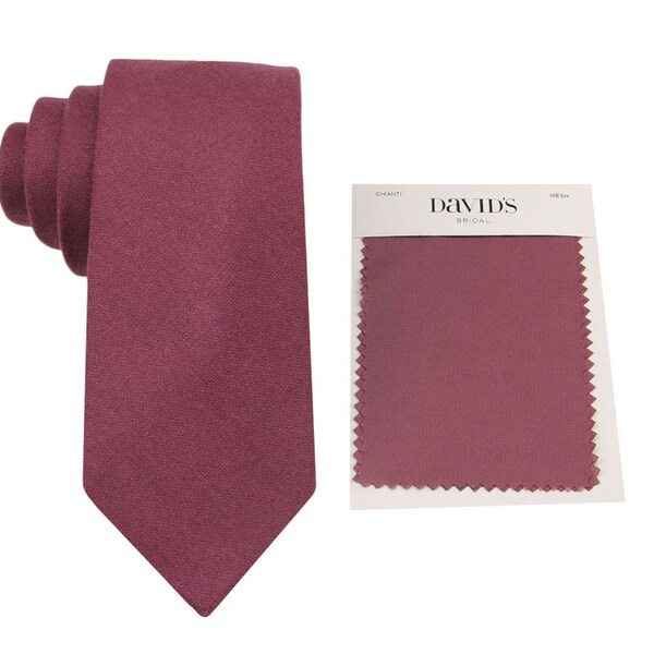 Chianti Wool Ties. Mens Chianti Tie. Chianti Wedding Tie. David's Bridal Chianti Dress Color. Chianti Neckties for Men and Kid. Tweed Tie.