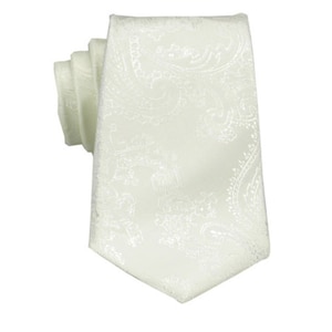 Ivory Cream Paisley Tie.Mens  Tie.Ivory Wedding Necktie.Ivory Tie for Men.Ivory Neckties Skinny and Standard.Wedding.Gift
