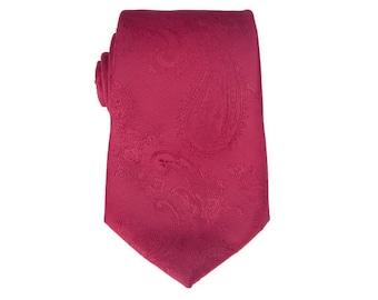 Fuchsia Paisley Tie.Fuchsia  Necktie.Fuchsia Pink Wedding Tie. Tie For Men.Gift For Him.Width 2.75"