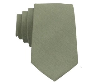 Sage Green Ties. Sage Green Linen Neckties. Sage Green Wedding Ties. Groomsmen Ties. Moss Green Neckties.