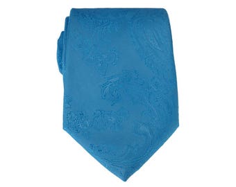 Turquoise Paisley Tie.Turquoise  Necktie.Turquoise Wedding Tie.Groomsmen Tie. Skinny Tie for Man.