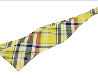 Yellow Self Tie Bowties. Mens Freestyle .Yellow Untied Bowties. Wedding.Groomsmen Bowties .Gifts.