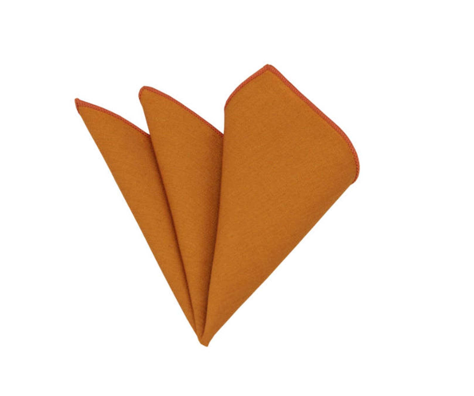 Orange Linen Pocket Square.solid Orange Hanky Mens Pocket Etsy