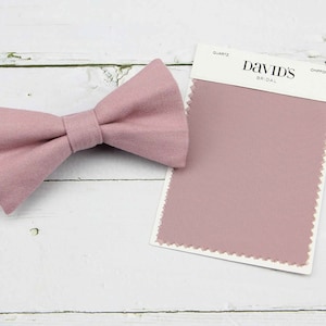 Quartz Wool Bow Tie. Mens Quartz Bow Ties for Men Wedding. Dusty Mauve Quartz Colored Bowtie for Men and Kid.