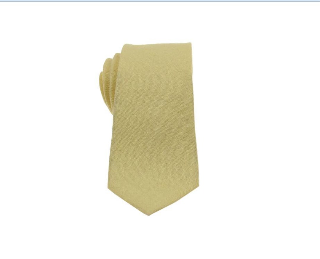 Light Yellow Ties for Men. Butter Yellow Iris Linen Neckties. Butter ...
