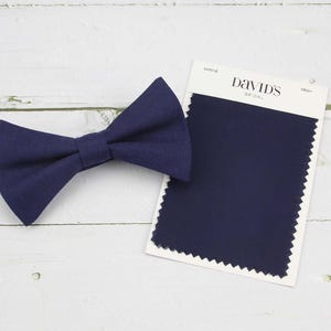 Marine Bowties for Men for Wedding. Mens Marine Colored Bow Tie. Dark Navy Blue Bowtie for Men and Kid