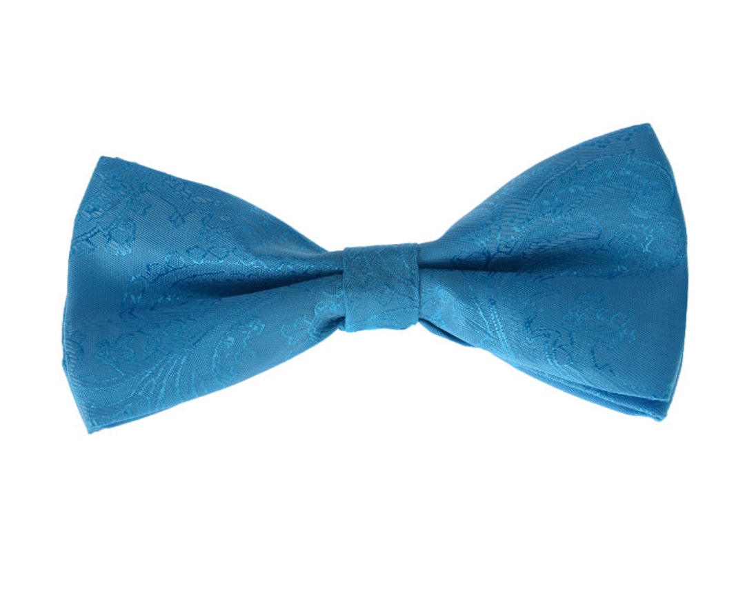 Turquoise Paisley Bow Ties.turquoise Bow Ties. Turquoise Wedding Bow Tie.groomsmen Bowtie Etsy