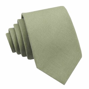 Sage Green Ties. Sage Green Linen Neckties. Sage Green Wedding Ties. Groomsmen Ties. Moss Green Neckties.