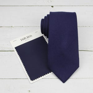 Marine Color Wool Ties. Mens Marine Tie. Dark Navy Blue Wedding Tie. Dark Navy Blue Color Necktie. Tweed Tie.