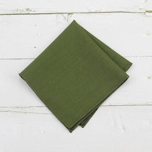Olive Linen Pocket Square: Men&#39;s Wedding Handkerchief