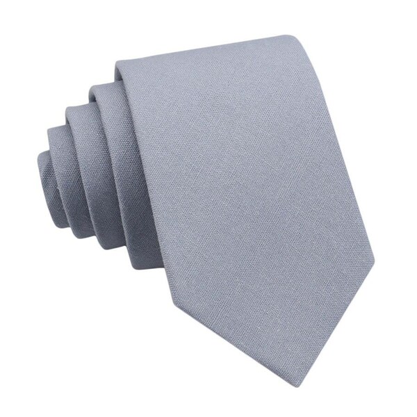 Dusty Blue Linen Tie for Men Wedding. Mens Tie Heather Blue. Dusty Blue Color Neckties for Men and Kid.