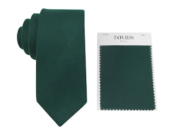 Juniper Wool Ties. Mens Juniper Tie. Dark Green Wedding Tie. David's Bridal Juniper Dress Color. Dark Green Neckties for Men and Kid.