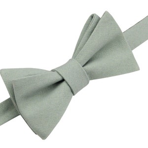 Dusty Sage Linen Tie. Dusty Sage Tie for Men Wedding. Mens tie Dusty Sage Green. image 5