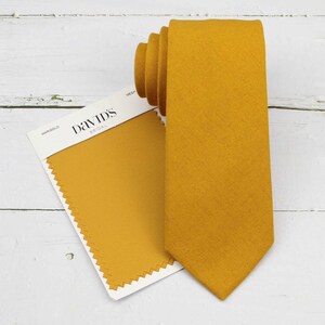 Cravatta Uomo Frederick Thomas In Cotone – Colore Marrone Senape Giallo Antico Oro, Fatte A Mano