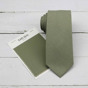 Eucalyputs Linen Neckties. Eucalyptus Green Wedding Ties. Groomsmen Ties. Sage Green Neckties.