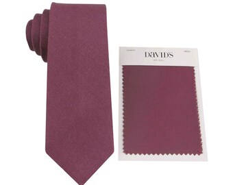 Chianti Tie for Men for Wedding. Mens Chianti Colored Ties. David's Bridal Chianti Dress Color. Chianti Purple Neckties for Men and Kid.