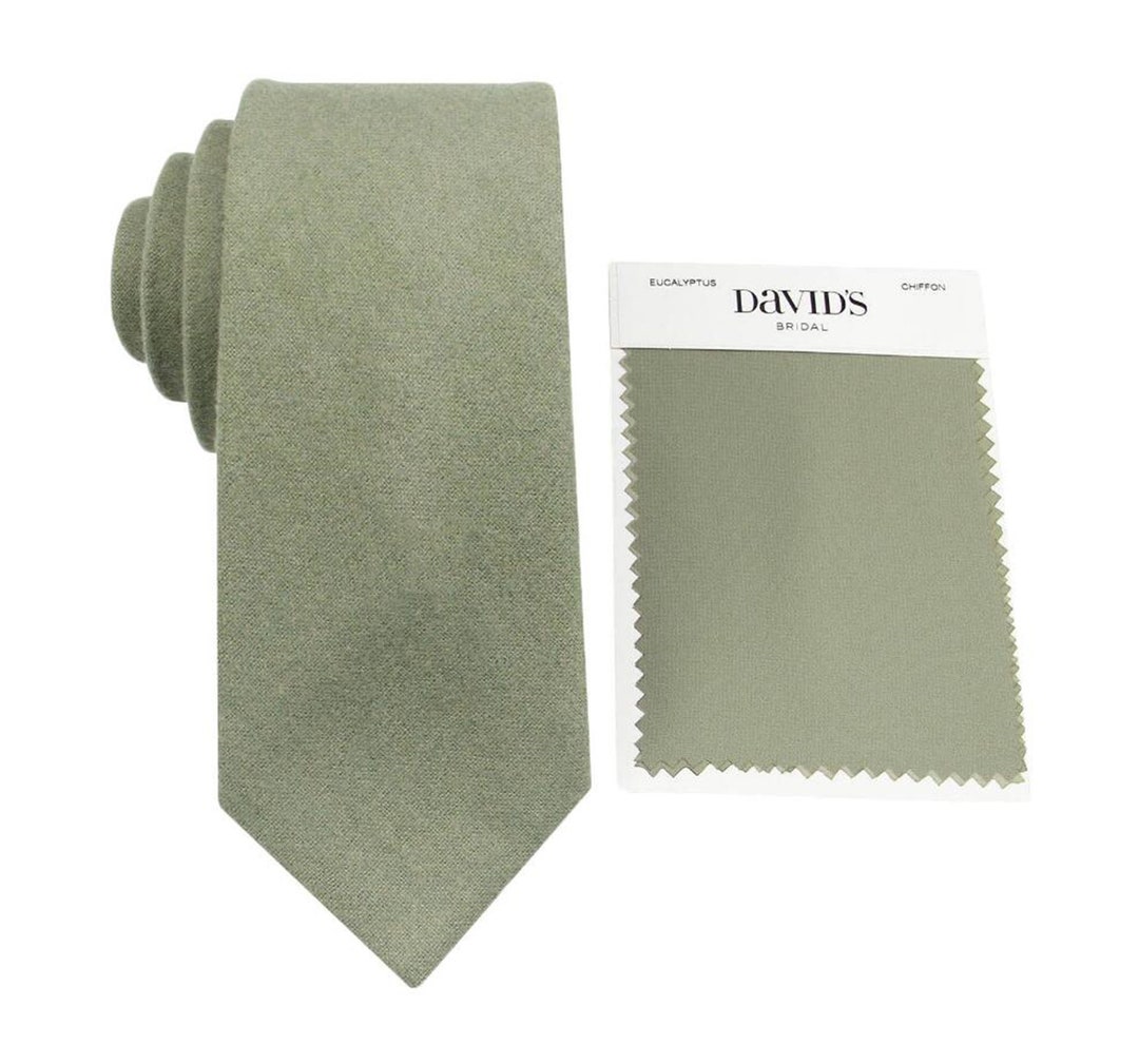 Eucalyptus Wool Ties. Mens Tie Eucalyptus. Wedding Tie. David's Bridal
