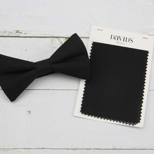 Black Linen Bowties for Men for Wedding. Mens Black Colored Bow Tie.Black Bow Tie for Men and Kid