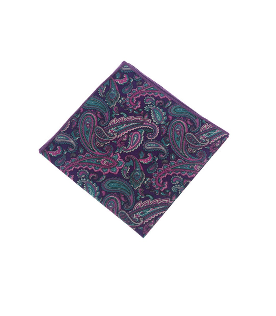 Purple Paisley Pocket Square.paisley Cotton Hankies.mens - Etsy