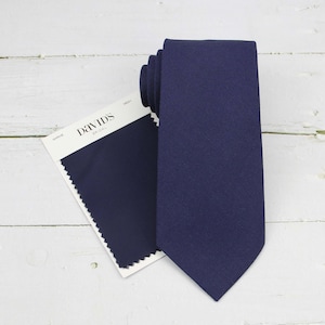 Marine Ties for Men for Wedding. Mens Navy blue Colored Tie. Dark Navy Blue Necktie. Tie for Men and Kid