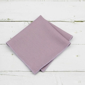 Lavenderhaze Wool Pocket Square. Lavender Hanky for Men for Wedding. Dusk Purple Handkerchief.