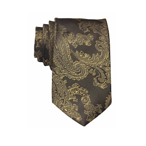 Brown Paisley Tie.Brown  Necktie.Wedding Tie for Men.