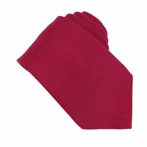 Apple Red Wool Ties. Mens Apple Red Tie. Burgundy Colored Neckties for Men and Kid. Burgundy Necktie.