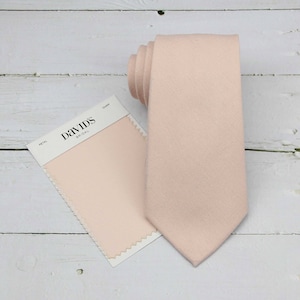 Petal Pink Linen Tie: Mens Wedding Necktie