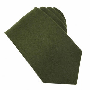 Olive Wool Ties. Mens Martini Olive Tie. Olive Wedding Tie. Army Green Neckties for Men and Kid.