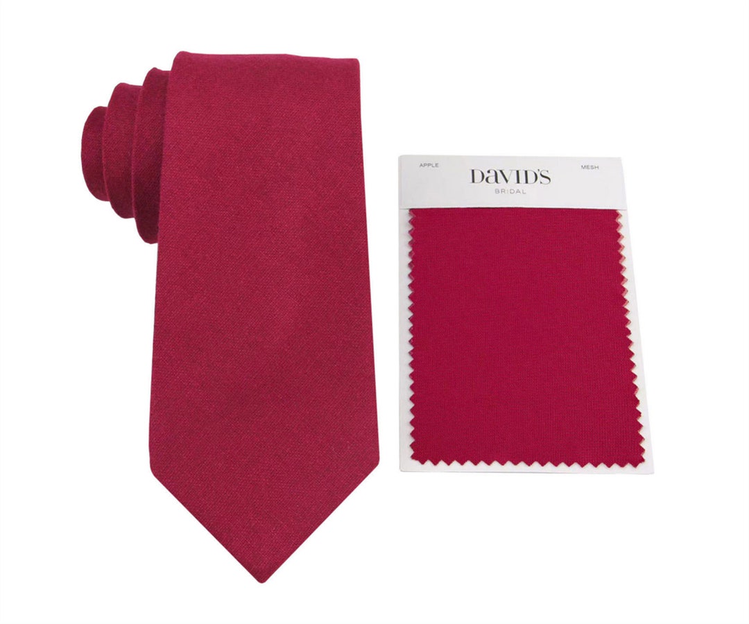 Apple Red Wool Ties. Mens Apple Red Tie. David's Bridal Etsy