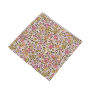 Pocket Squares.Mens Handkercheif with Floral Print Pattern.Matching Set.Gift Set.Wedding.Prom