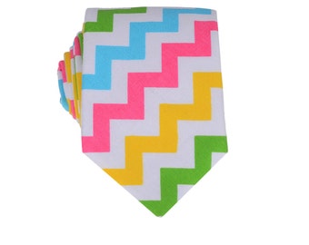 Colorful Chevron Tie.Mens Tie.Fun Pattern.Wedding Tie.Gifts for Him.Gift Ideas.