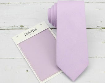 Iris Linen Tie for Men Wedding. Mens Tie Dusty Lilac. Iris Color Neckties for Men and Kid.