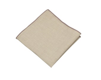 Tea Pocket Square.Linen Pocket Square.10" Handkerchief. Mens Gift Ideas.Mens Grooming