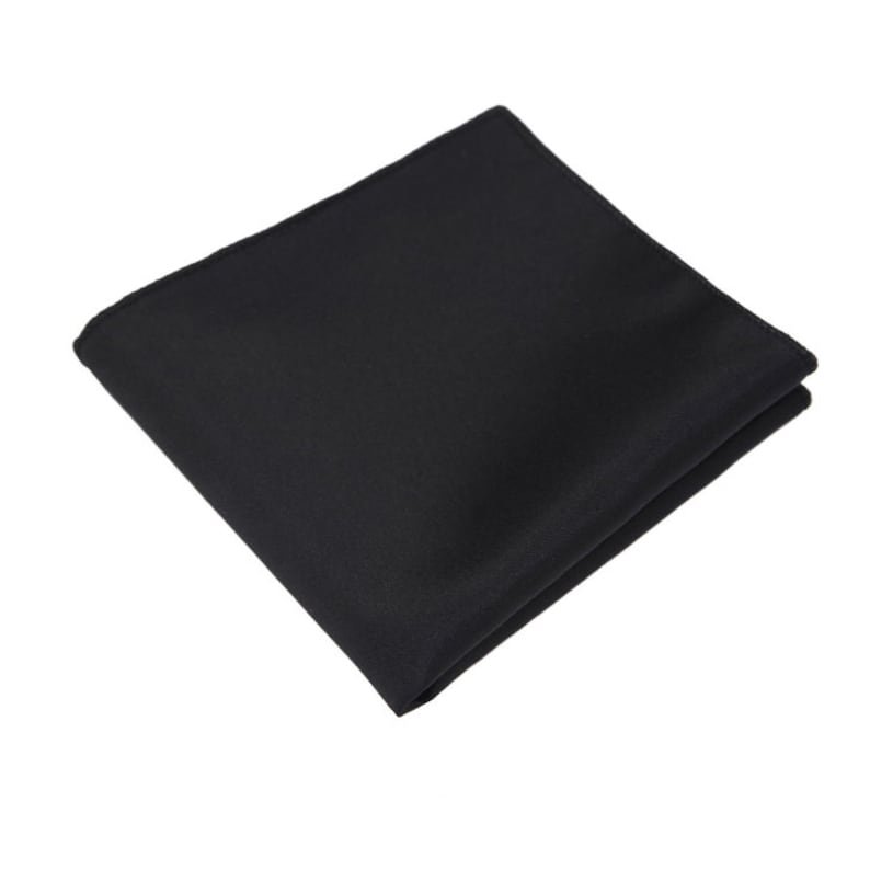 Ultimate Black Pocket Square.silk Pocket Square.black Etsy