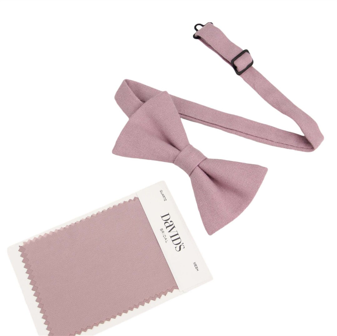 Quartz Wool Bow Tie. Mens Quartz Bow Ties. Dusty Mauve Color Bowties