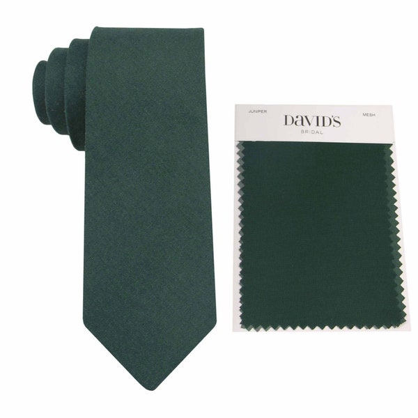 Juniper Ties. Dark Emerald Ties for Men. Juniper Ties for Wedding. Davids Bridal Juniper Color Dress Juniper Neckties. Dark Green Mens Tie.