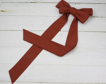 Kaneelkleurige sjerp - Terracotta Spice linnen katoenen sjerp voor dames - Bruidssjerp voor meisjes